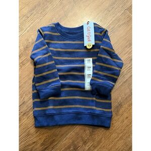 Cat & Jack Boys‎ Sweater Size 18 Months Blue Stripe Crew Neck 5633